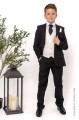 Boys Black & Ivory Suit with Black Tie - Roland