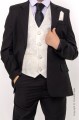 Boys Black & Ivory Suit with Black Tie - Roland