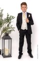 Boys Black & Ivory Suit with Gold Tie - Roland