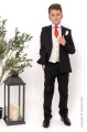 Boys Black & Ivory Suit with Orange Tie - Roland