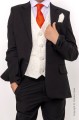 Boys Black & Ivory Suit with Orange Tie - Roland