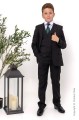 Boys Black Suit with Dark Green Tie - Marcus