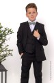 Boys Black Suit with Sage Green Textured Dickie Bow - Marcus