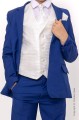 Boys Electric Blue & Ivory Diamond Jacket Suit - Jaxon