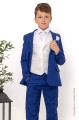 Boys Electric Blue & Ivory Diamond Jacket Suit - Jaxon