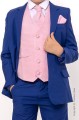 Boys Electric Blue & Pink Diamond Jacket Suit - Jaxon