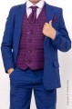 Boys Electric Blue & Purple Diamond Jacket Suit - Jaxon