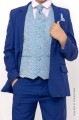 Boys Electric Blue & Blue Scroll Jacket Suit - Bradley