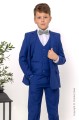 Boys Electric Blue Suit with Sage Green Textured Dickie Bow - Barclay