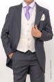 Boys Grey & Ivory Tail Suit with Lilac Tie - Melvin