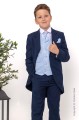 Boys Navy & Blue Diamond Tail Coat Suit - Pierre