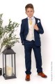 Boys Navy & Ivory Suit with Gold Tie - Jaspar