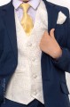 Boys Navy & Ivory Suit with Gold Tie - Jaspar