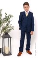 Boys Navy Suit with Gold Tie - Stanley