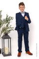 Boys Navy Suit with Sage Green Textured Dickie Bow - Stanley