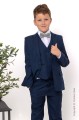 Boys Navy Suit with Sage Green Textured Dickie Bow - Stanley