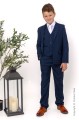 Boys Navy Suit with White Tie - Stanley