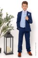 Boys Royal Blue & Blue Diamond Jacket Suit - Myles