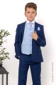 Boys Royal Blue & Blue Diamond Jacket Suit - Myles