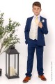 Boys Royal Blue & Ivory Suit with Gold Tie - Walter