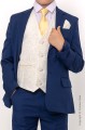 Boys Royal Blue & Ivory Suit with Gold Tie - Walter