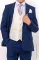 Boys Royal Blue & Ivory Suit with Silver Tie - Walter