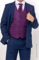 Boys Royal Blue & Purple Diamond Jacket Suit - Myles