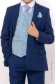 Boys Royal Blue & Blue Scroll Jacket Suit - Walter