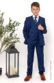 Boys Royal Blue Suit with Dark Green Tie - George