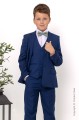 Boys Royal Blue Suit with Sage Green Textured Dickie Bow - George