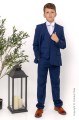 Boys Royal Blue Suit with White Dickie Bow - George