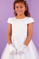 Peridot White Pearl Sparkle Tulle Communion Dress - Style Tiana