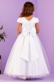 Peridot White Pearl Sparkle Tulle Communion Dress - Style Tiana