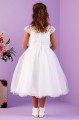 Peridot White Sparkle Tulle Tea Communion Dress - Style Lana