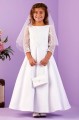 Peridot White Lace 3/4 Sleeve Communion Dress - Style Daisy