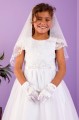 Peridot White Lace Sparkle Tulle Communion Dress - Style Heidi