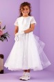 Peridot White Tulle Waterfall Communion Dress - Style Esme