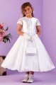 Peridot White Sequin Sparkle Tulle Communion Dress - Style Arabella