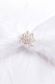 Peridot Girls White Pearl Feather Bow Satin Bag - Style Opal