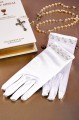 Peridot Girls White Pearl Sequin Gloves - Style Sasha