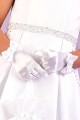 Peridot Girls White Flower Bow Gloves - Style Yasmin