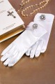 Peridot Girls White Diamant Bow Gloves - Style Dora