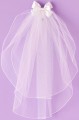 Peridot Girls White Diamante Cross Communion Veil - Style Pippa