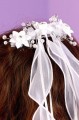 Peridot Girls White Diamante & Pearl Hair Comb - Style Daphne