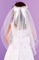 Peridot Girls White Pearl Flower Head Ring Communion Veil - Style Sophie