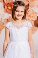 Girls Ivory or White Sweetheart Sparkly Tulle Communion Dress - Style Kaddy