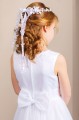 Girls Ivory or White Dotted Tulle Communion Dress - Style Kaila