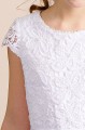 Girls Ivory or White Lace Tulle Communion Dress - Style Kailey