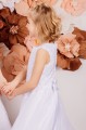 Girls Ivory or White Applique Floral Communion Dress - Style Katja