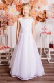 Girls Ivory or White Applique Floral Communion Dress - Style Katja